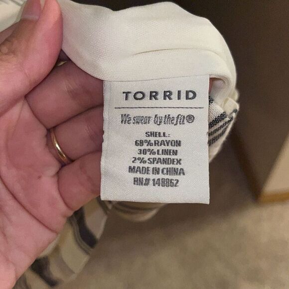 Torrid Striped 2 Button Linen Blend Blazer 2X - Picture 5 of 6